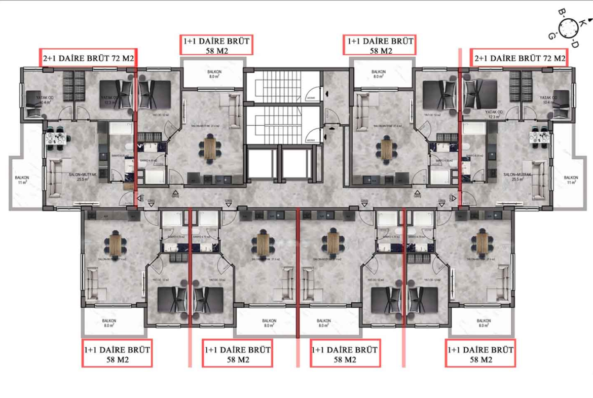 Apartment For Sale In Mahmutlar Alanya