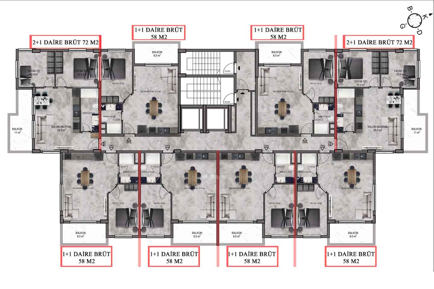 Apartment For Sale In Mahmutlar Alanya