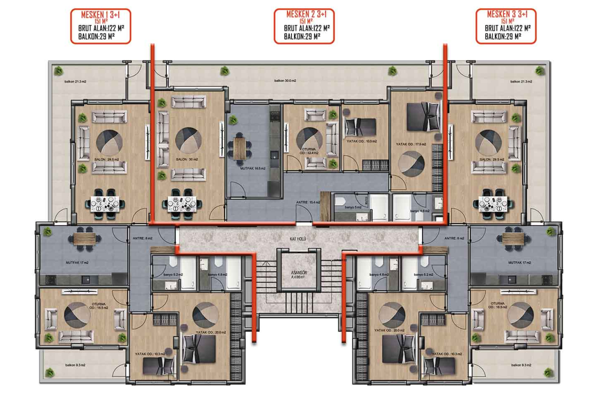 Exclusive Apartments For Sale in Oba Alanya