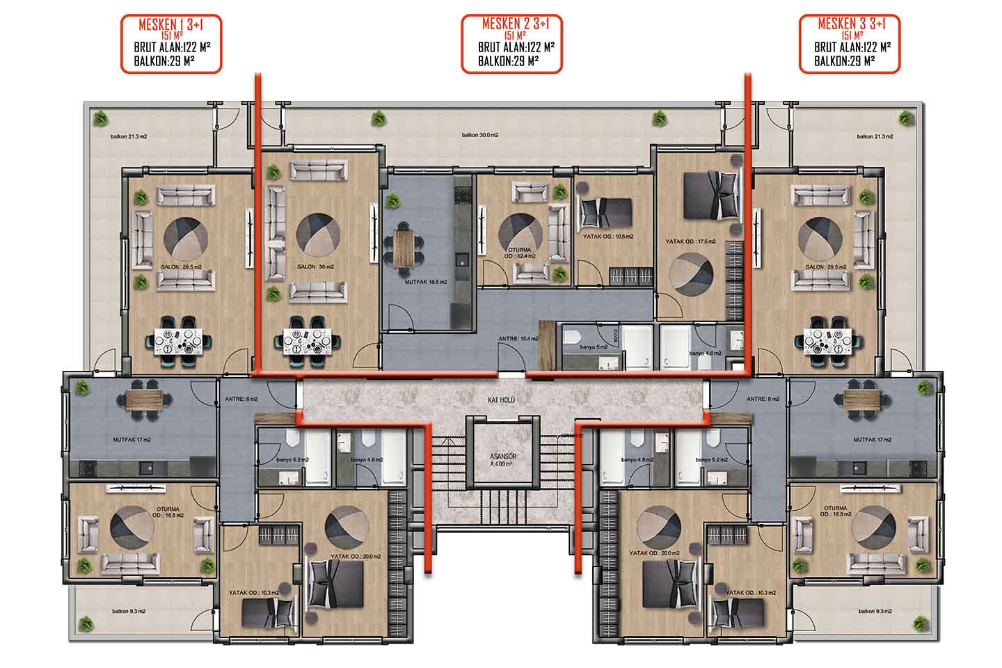 Exclusive Apartments For Sale in Oba Alanya